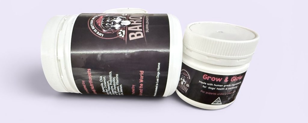 grow and glow supplement for young dogs and puppies